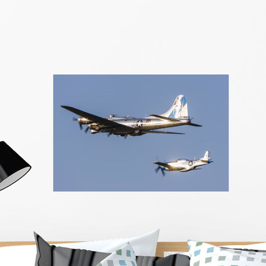 P-51 Mustang Flies alongside Wall Decal