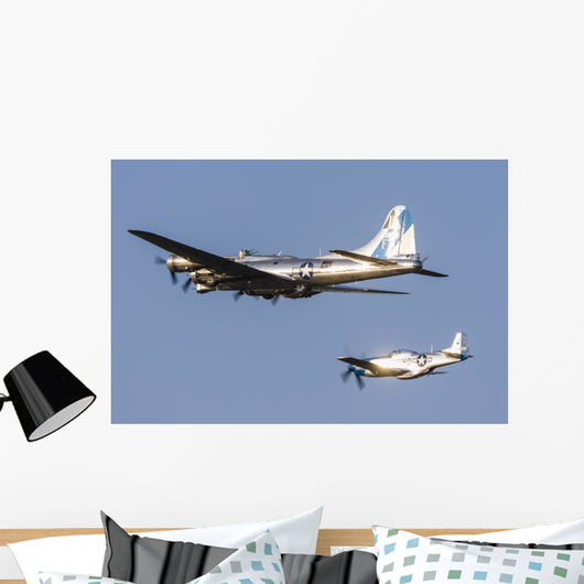 P-51 Mustang Flies alongside Wall Decal