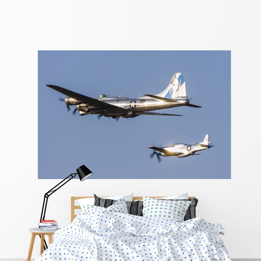 P-51 Mustang Flies alongside Wall Decal