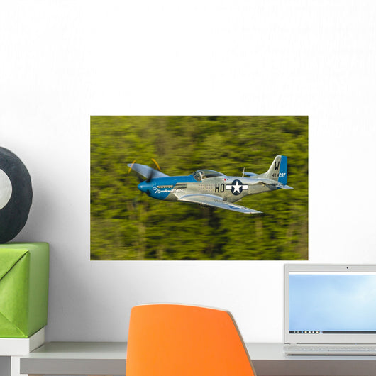 P-51 Mustang Flies in Trees Wall Decal