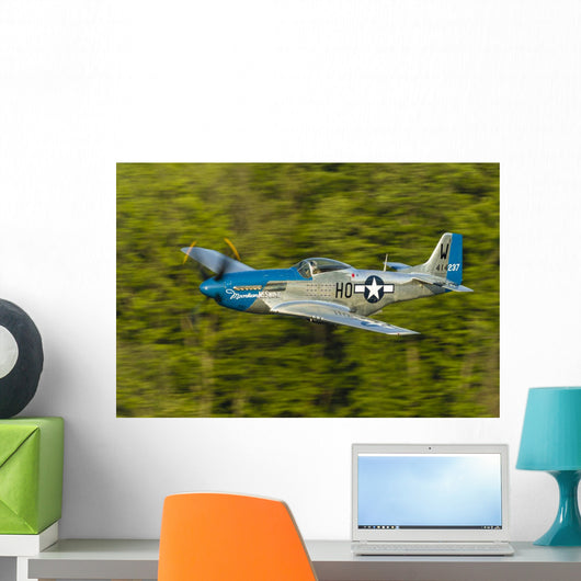 P-51 Mustang Flies in Trees Wall Decal