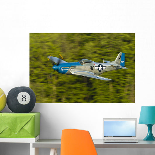 P-51 Mustang Flies in Trees Wall Decal