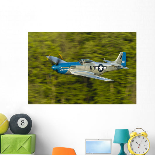 P-51 Mustang Flies in Trees Wall Decal