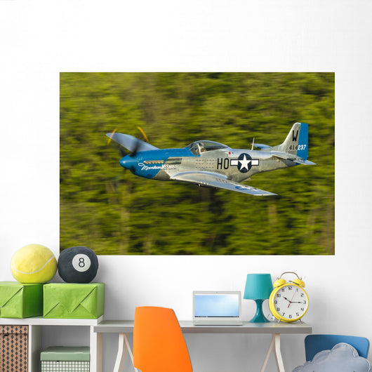 P-51 Mustang Flies in Trees Wall Decal