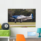 Blue P-51 Mustang Takes off Left Profile Wall Decal