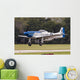 Blue P-51 Mustang Takes off Left Profile Wall Decal