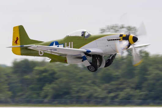 Green P-51 Mustang Takes off Right Side Wall Decal