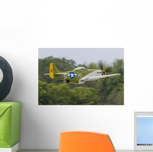 Green P-51 Mustang Takes off Wall Decal
