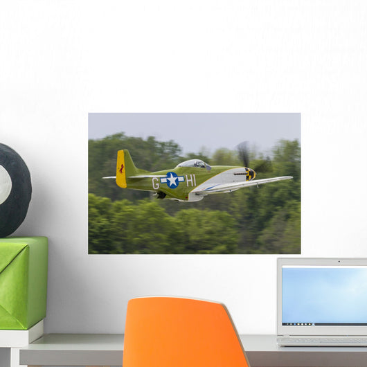 Green P-51 Mustang Takes off Wall Decal