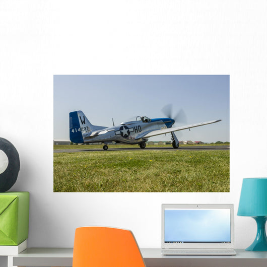 P-51 Mustang Taxiing Waukegan Wall Decal
