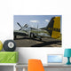 P-51 Mustang Parked Ramp Back Left Wall Decal