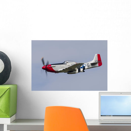P-51 Mustang Flies Willow Wall Decal