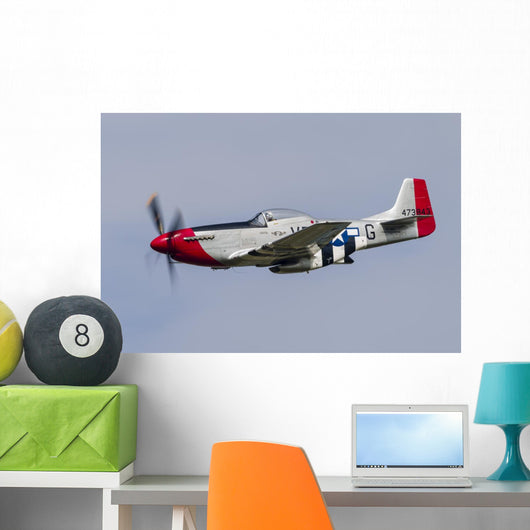 P-51 Mustang Flies Willow Wall Decal