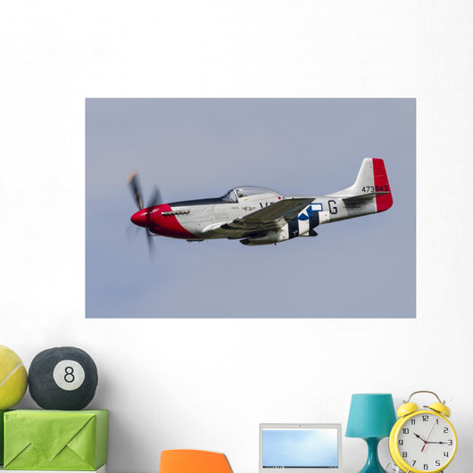 P-51 Mustang Flies Willow Wall Decal