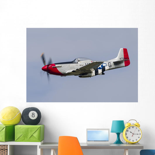 P-51 Mustang Flies Willow Wall Decal