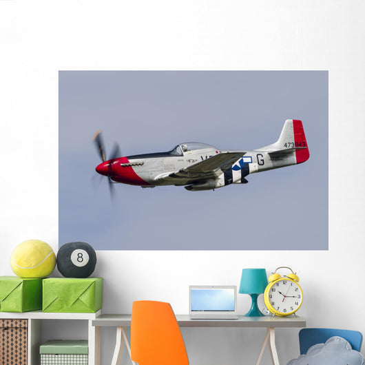 P-51 Mustang Flies Willow Wall Decal