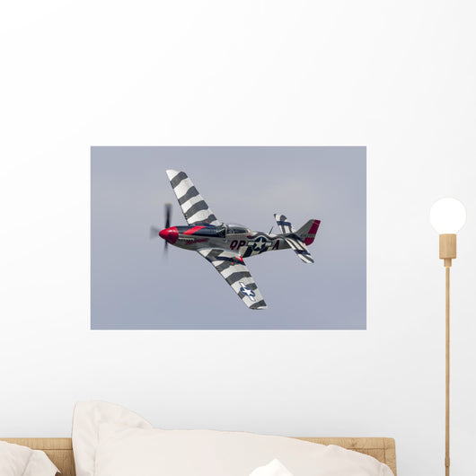 P-51 Mustang Flies Willow Banking Left Wall Decal