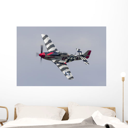 P-51 Mustang Flies Willow Banking Left Wall Decal