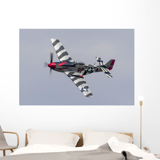 P-51 Mustang Flies Willow Banking Left Wall Decal