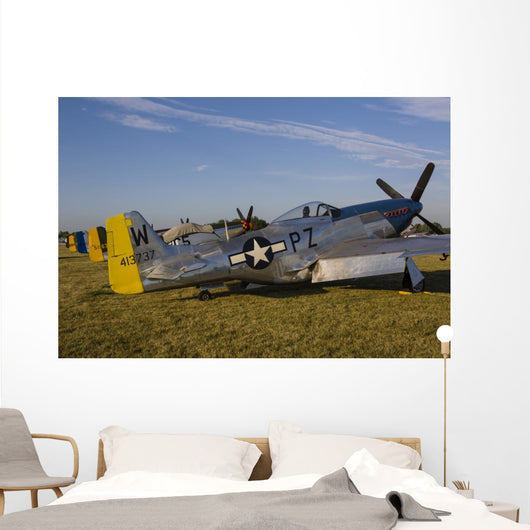 P-51 Mustang Parked Eaa Wall Decal