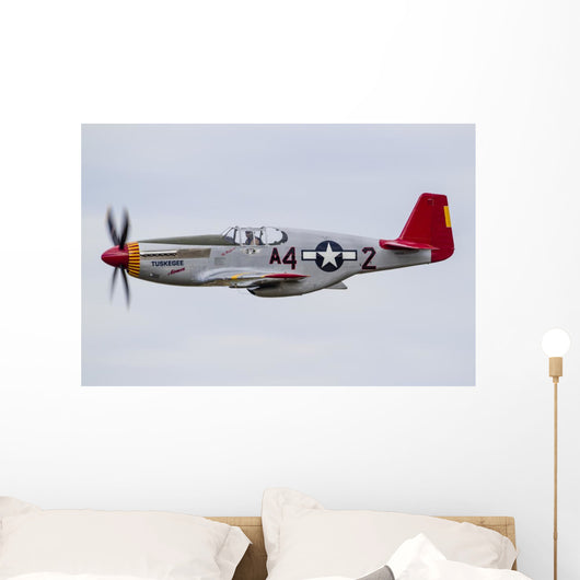 P-51 Mustang Flies Eaa Wall Decal