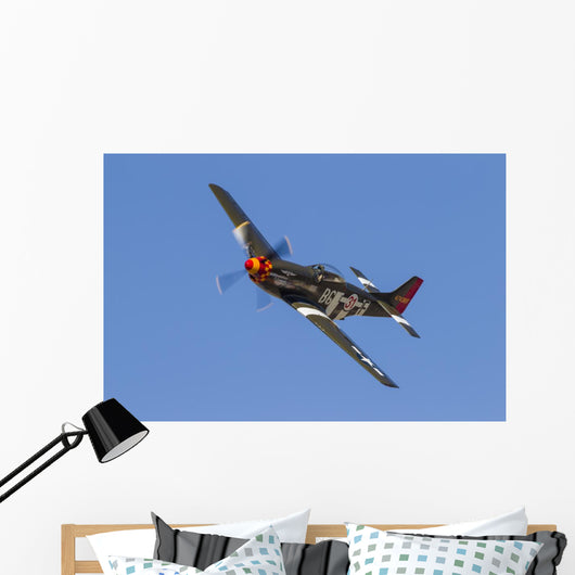 P-51 Mustang Flies Stead In-Flight Wall Decal