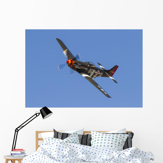 P-51 Mustang Flies Stead In-Flight Wall Decal