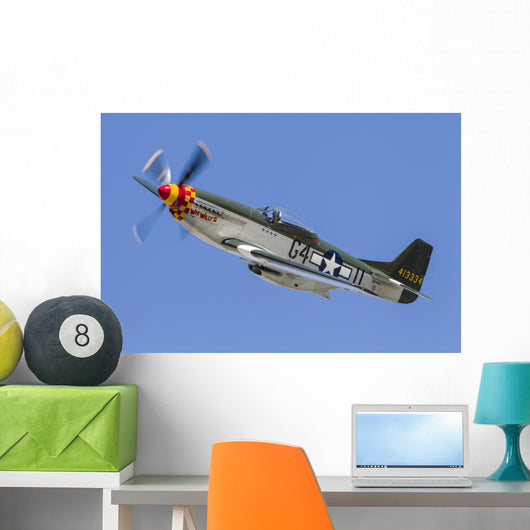 P-51 Mustang Flies Stead Wall Decal