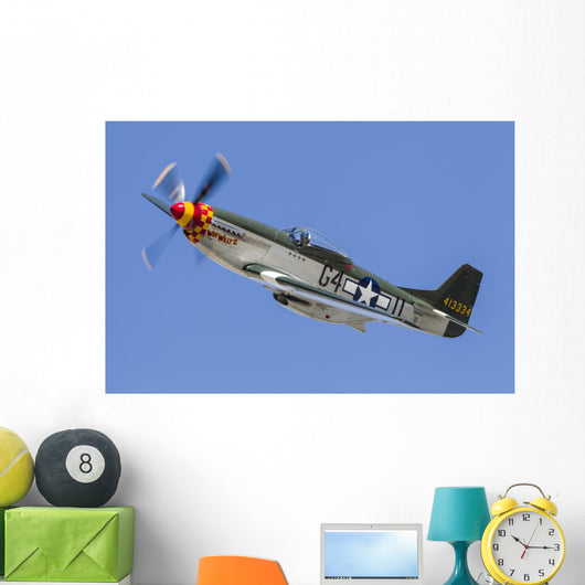 P-51 Mustang Flies Stead Wall Decal