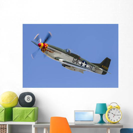P-51 Mustang Flies Stead Wall Decal