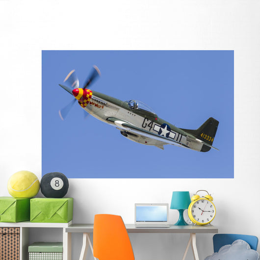 P-51 Mustang Flies Stead Wall Decal