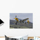 Yellow Checkerboard P-51 Mustang Takes off Wall Decal
