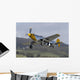 Yellow Checkerboard P-51 Mustang Takes off Wall Decal