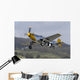 Yellow Checkerboard P-51 Mustang Takes off Wall Decal