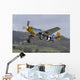 Yellow Checkerboard P-51 Mustang Takes off Wall Decal