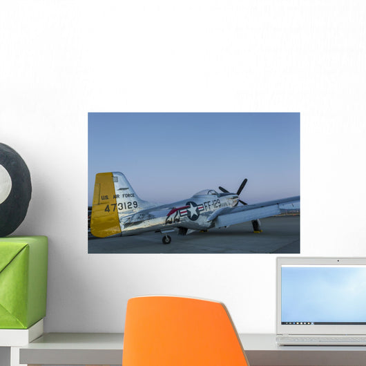 P-51 Mustang Parked Ramp Wall Decal