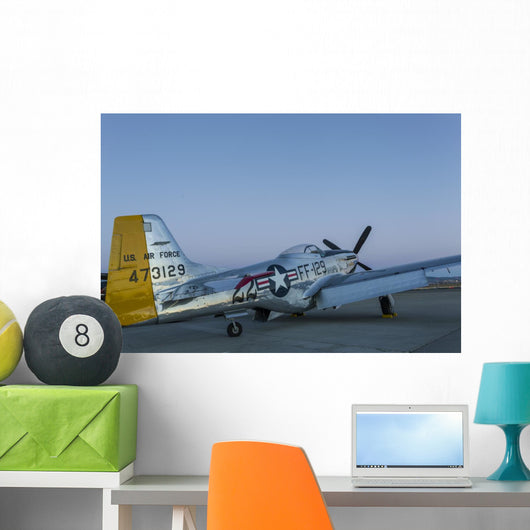 P-51 Mustang Parked Ramp Wall Decal