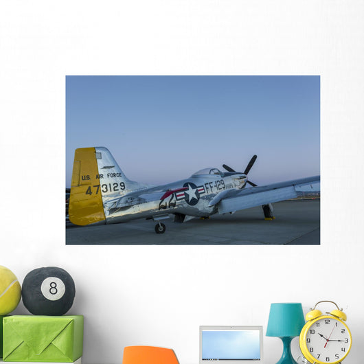 P-51 Mustang Parked Ramp Wall Decal