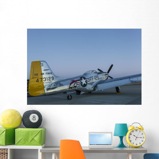 P-51 Mustang Parked Ramp Wall Decal