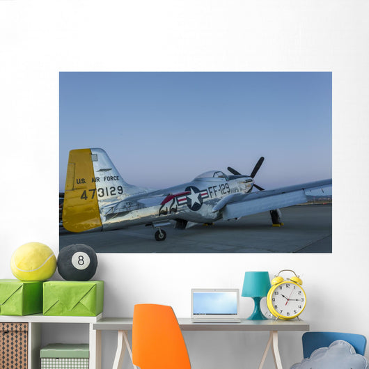 P-51 Mustang Parked Ramp Wall Decal