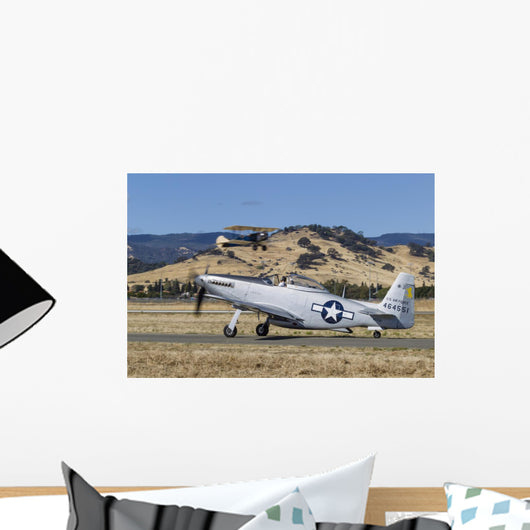 P-51 Mustang Taxiing Vacaville Grounded Wall Decal