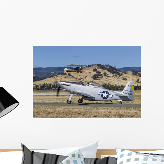 P-51 Mustang Taxiing Vacaville Grounded Wall Decal