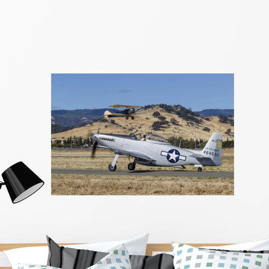 P-51 Mustang Taxiing Vacaville Grounded Wall Decal