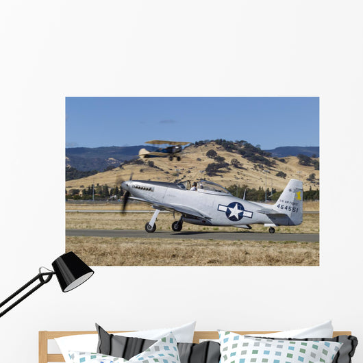 P-51 Mustang Taxiing Vacaville Grounded Wall Decal