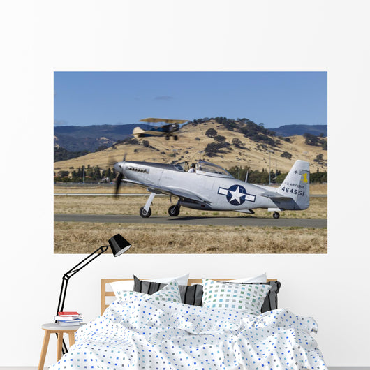 P-51 Mustang Taxiing Vacaville Grounded Wall Decal