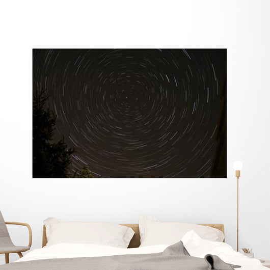 Star Trails around Polaris Wall Decal
