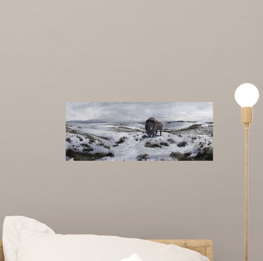 Bison Winter Landscape Wall Decal