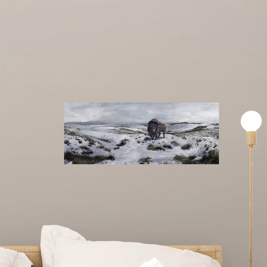 Bison Winter Landscape Wall Decal