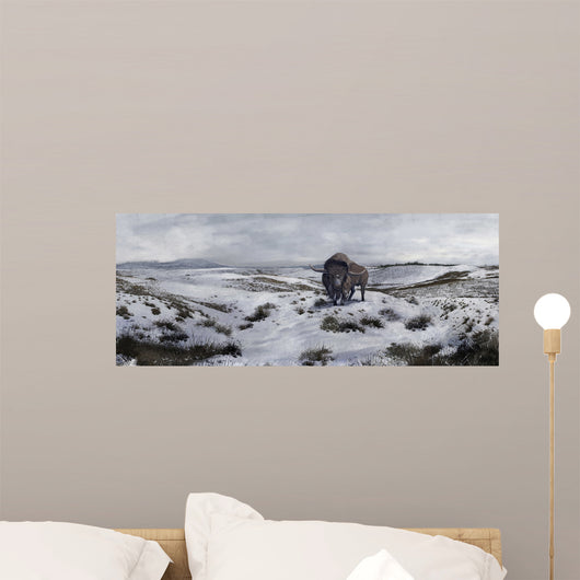 Bison Winter Landscape Wall Decal