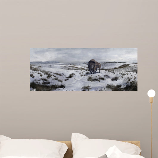 Bison Winter Landscape Wall Decal